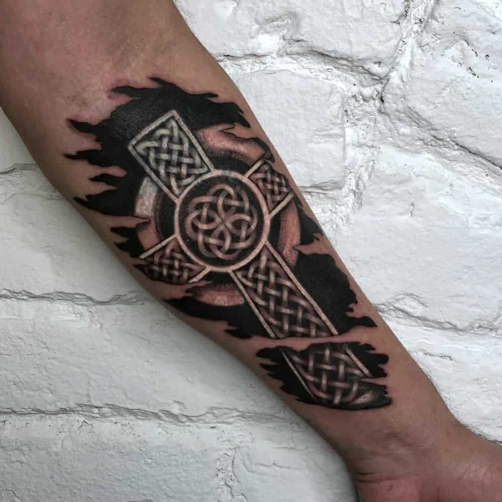 cltic forearm tattoo for men