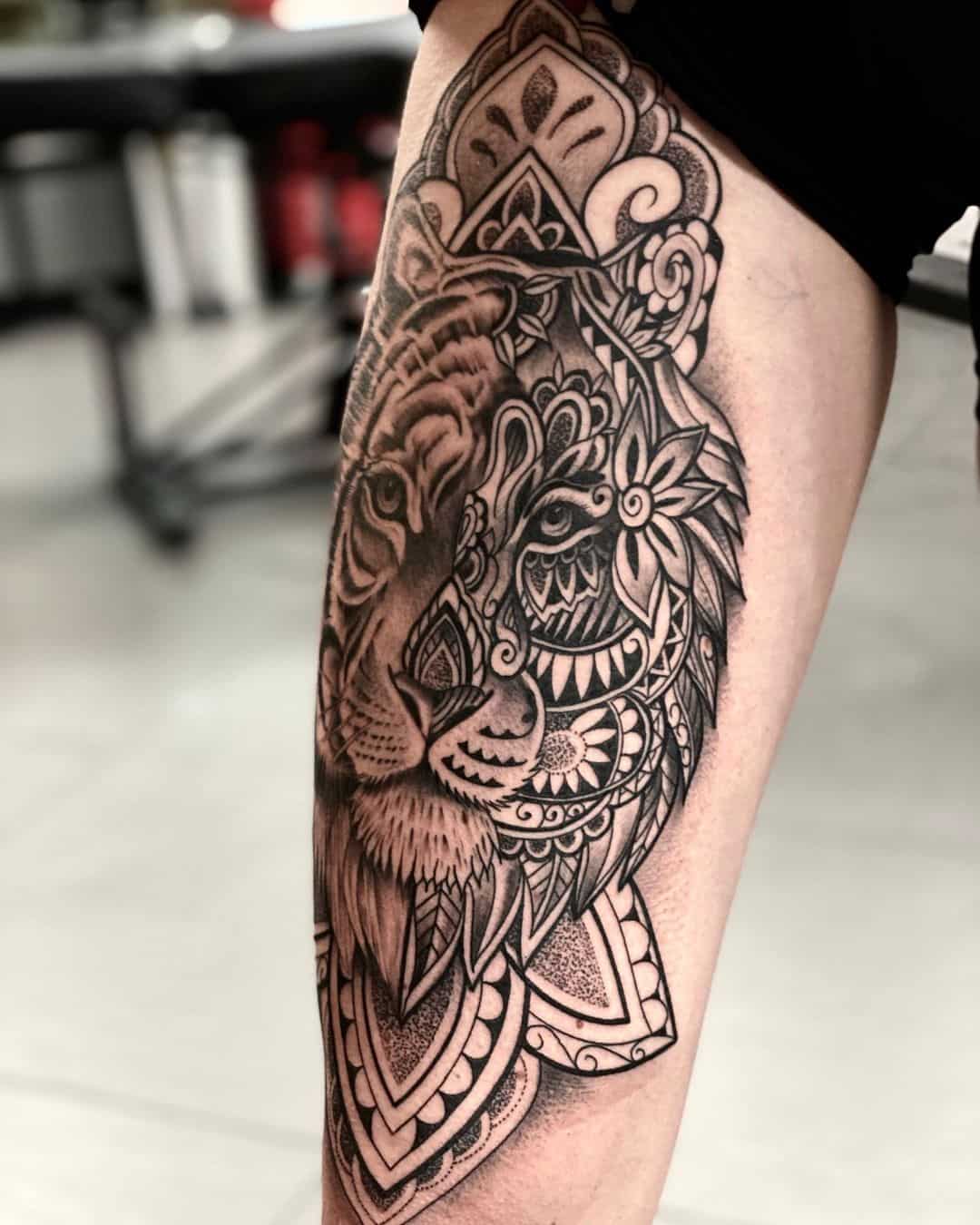 Lion Mandala  Tattoo Abyss Montreal