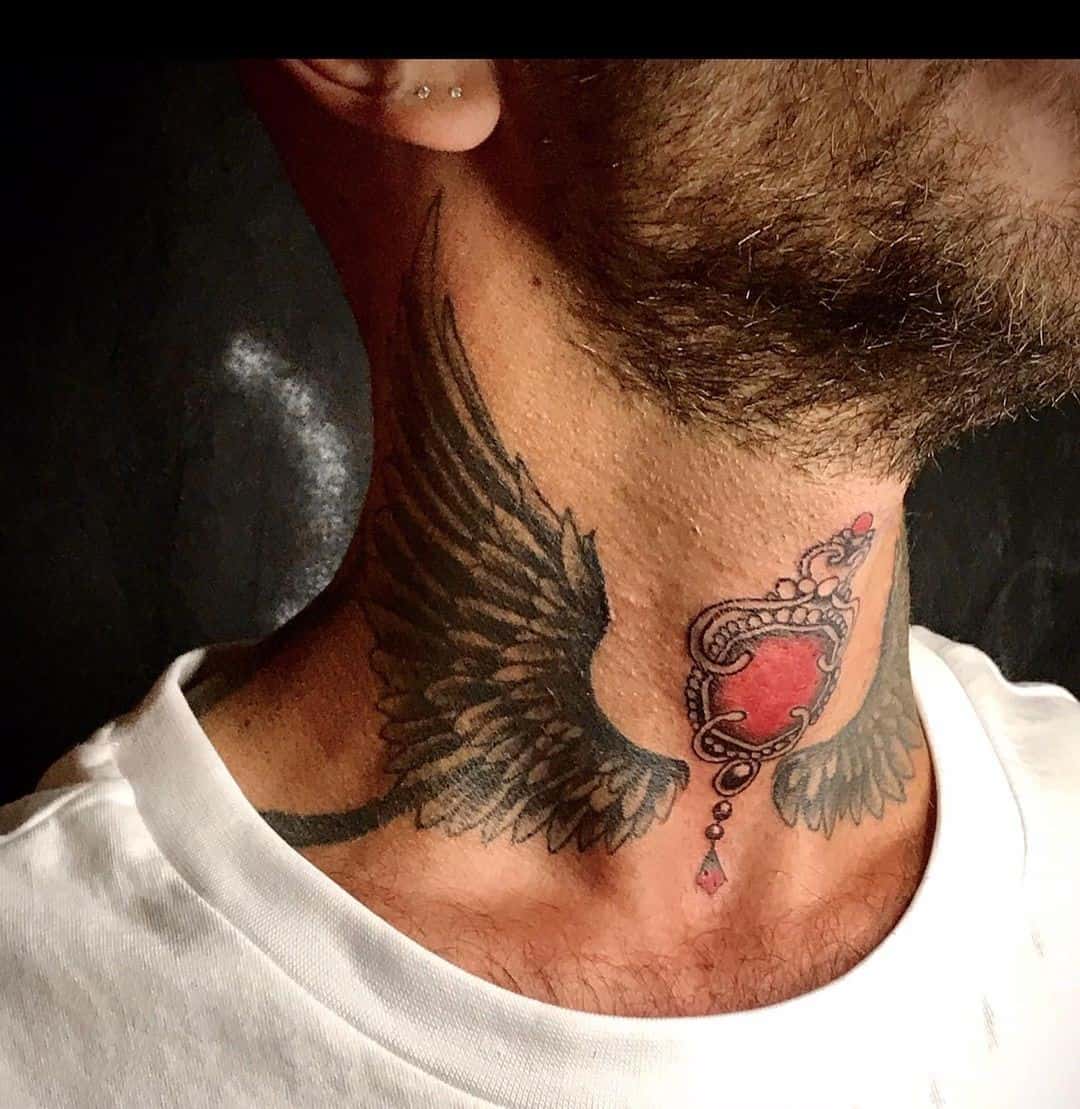 Marks and Punctures on Twitter This awesome neck tattoo by stefan tattoos  marksandpunctures necktattoo wings blackandshade ink tattooshop  httpstcoKO2iHDh2QS  Twitter