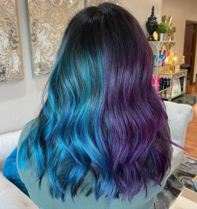 30+ Popular and Eye-Catching Purple and Blue Combination Hairstyles ...