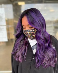 40+ Amazing Purple Highlights On Black Hair Ideas (2023 Update ...