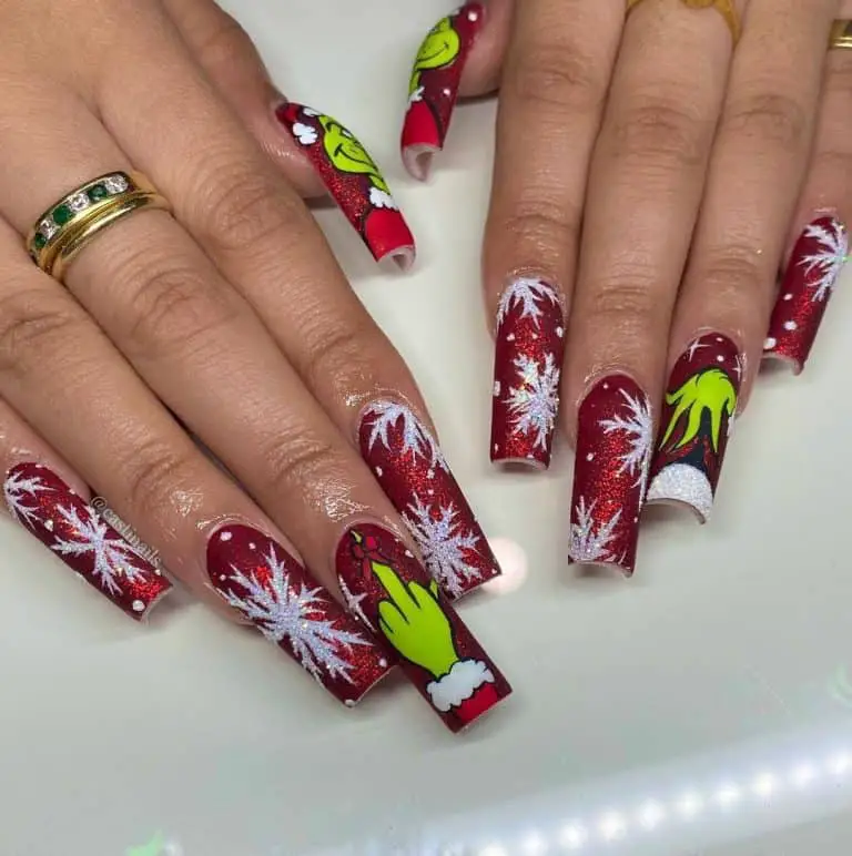 Top 40 Gorgeous Red Christmas Nail Design Ideas 2022 - Tattooed Martha