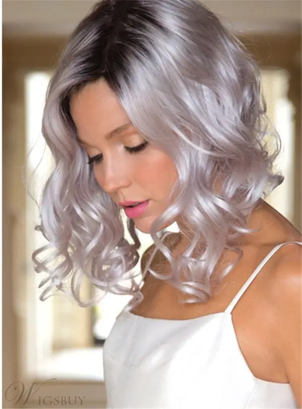 Icy Silver Curly Bob Wig