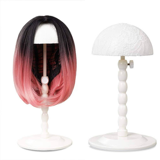  Wig Stand Pink 1PC Adjustable Height Portable Wig Holder  Stands Non-Slip Wig Head Holders Durable Plastic Wig Head Stand for  Multiple Wigs and Hats Styling Drying Display : Beauty 